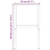 vidaXL Werkbankgestell Verstellbar 2 Stk. Metall 55x(69-95,5) cm