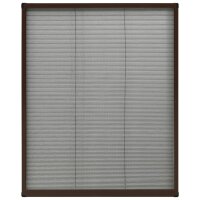 vidaXL Insektenschutz-Plissee f&uuml;r Fenster Aluminium Braun 80x100 cm