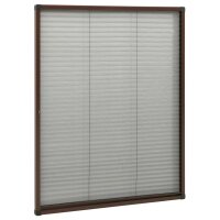 vidaXL Insektenschutz-Plissee f&uuml;r Fenster Aluminium Braun 80x100 cm