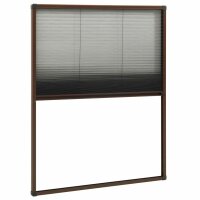 vidaXL Insektenschutz-Plissee f&uuml;r Fenster Aluminium Braun 80x100 cm