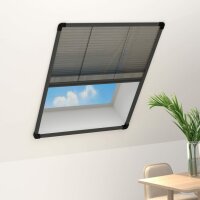 vidaXL Insektenschutz-Plissee für Fenster Aluminium...