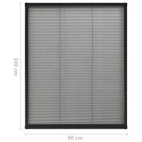 vidaXL Insektenschutz-Plissee f&uuml;r Fenster Aluminium Anthrazit 80x100cm