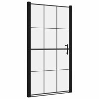 vidaXL Duschtür Hartglas 100x178 cm Schwarz