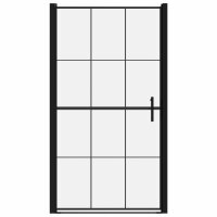 vidaXL Duscht&uuml;r Hartglas 100x178 cm Schwarz