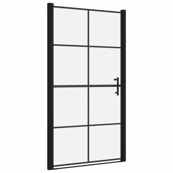 vidaXL Duscht&uuml;r Hartglas 100x178 cm Schwarz