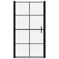 vidaXL Duscht&uuml;r Hartglas 100x178 cm Schwarz