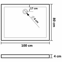 vidaXL Duschwanne Anti-Rutsch Wei&szlig; 80x100x4 cm ABS