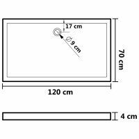 vidaXL Duschtasse ABS Rechteckig Wei&szlig; 70x120 cm