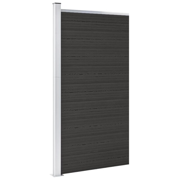 vidaXL Zaunelement WPC 95x186 cm Schwarz