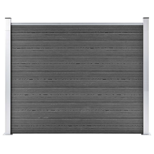 vidaXL Zaunelement WPC 180x146 cm Schwarz