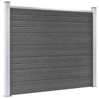 vidaXL Zaunelement WPC 180x146 cm Schwarz