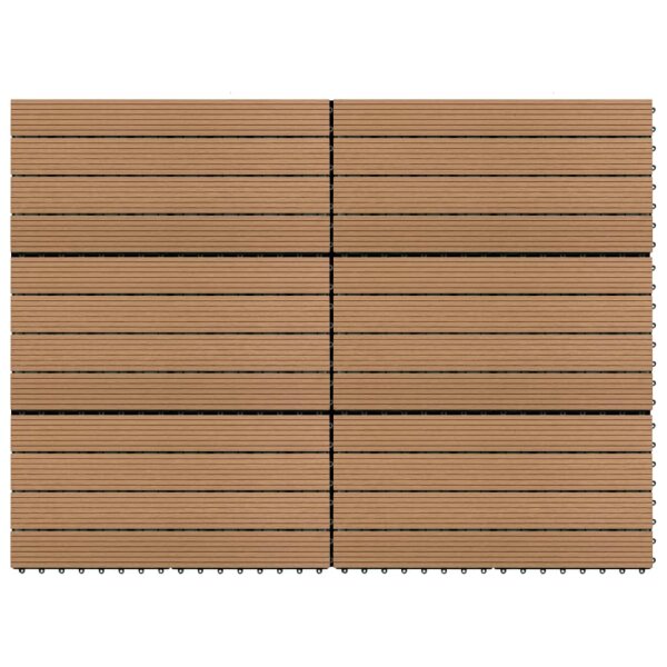 vidaXL Terrassenfliesen 6 Stk. WPC 60x30 cm 1,08 m&sup2; Braun