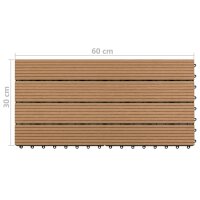 vidaXL Terrassenfliesen 6 Stk. WPC 60x30 cm 1,08 m&sup2; Braun