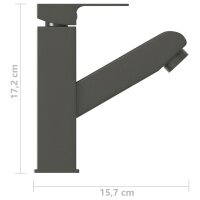 vidaXL Waschbeckenarmatur mit Herausziehbarer Brause Grau 157x172 mm