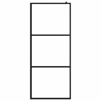 vidaXL Duschwand f&uuml;r Begehbare Duschen ESG-Klarglas Schwarz 80x195 cm