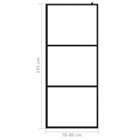 vidaXL Duschwand f&uuml;r Begehbare Duschen ESG-Klarglas Schwarz 80x195 cm