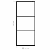 vidaXL Duschwand f&uuml;r Begehbare Duschen ESG-Klarglas Schwarz 90x195 cm