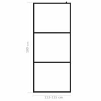 vidaXL Duschwand f&uuml;r Begehbare Dusche ESG-Klarglas Schwarz 115x195 cm