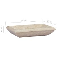 vidaXL Waschbecken Creme 50x35x10 cm Marmor