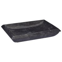 vidaXL Waschbecken Schwarz 50x35x10 cm Marmor