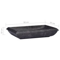 vidaXL Waschbecken Schwarz 50x35x10 cm Marmor