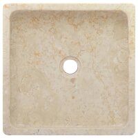 vidaXL Waschbecken Creme 40x40x10 cm Marmor