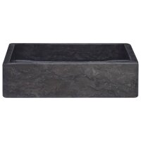 vidaXL Waschbecken Schwarz 40x40x10 cm Marmor