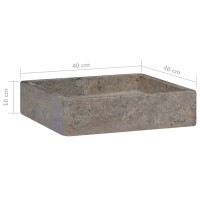 vidaXL Waschbecken Grau 40x40x10 cm Marmor