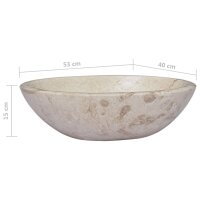 vidaXL Waschbecken Creme 53x40x15 cm Marmor