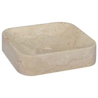 vidaXL Waschbecken Creme 40x40x10 cm Marmor