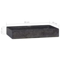 vidaXL Waschbecken Schwarz 38x24x6,5 cm Marmor