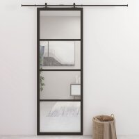 vidaXL Schiebetür Aluminium und ESG Glas 76x205 cm...