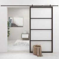 vidaXL Schiebet&uuml;r Aluminium und ESG Glas 102,5x205 cm Schwarz