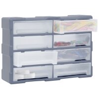 vidaXL Multi-Schubladen-Organizer 8 gro&szlig;e Schubladen 52x16x37 cm