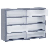 vidaXL Multi-Schubladen-Organizer 8 gro&szlig;e Schubladen 52x16x37 cm