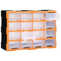 vidaXL Multi-Schubladen-Organizer 16 Schubladen 52x16x37 cm