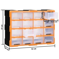 vidaXL Multi-Schubladen-Organizer 16 Schubladen 52x16x37 cm