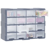 vidaXL Multi-Schubladen-Organizer 16 Schubladen 52x16x37 cm