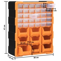 vidaXL Multi-Schubladen-Organizer mit 39 Schubladen 38x16x47 cm