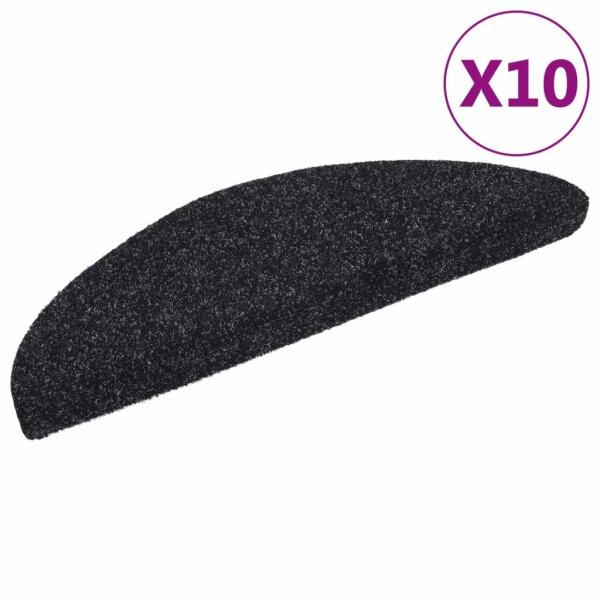 vidaXL Selbstklebende Treppenmatten 10 Stk. Schwarz 56x17x3 cm