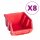 vidaXL 39-tlg. Beh&auml;lter-Set f&uuml;r Kleinteile mit Wandplatten Rot Schwarz