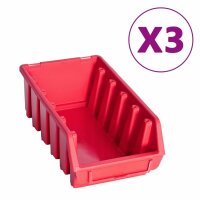 vidaXL 34-tlg. Beh&auml;lter-Set f&uuml;r Kleinteile mit Wandplatten Rot Schwarz