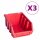 vidaXL 34-tlg. Beh&auml;lter-Set f&uuml;r Kleinteile mit Wandplatten Rot Schwarz