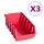 vidaXL 34-tlg. Beh&auml;lter-Set f&uuml;r Kleinteile mit Wandplatten Rot Schwarz