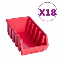 vidaXL 103tlg. Beh&auml;lter-Set f&uuml;r Kleinteile mit Wandplatten Rot Schwarz