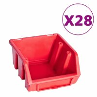 vidaXL 141tlg. Beh&auml;lter-Set f&uuml;r Kleinteile mit Wandplatten Rot Schwarz