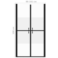 vidaXL Duscht&uuml;r Halb Matt ESG (98-101)x190 cm