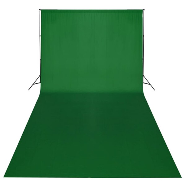 vidaXL Fotostudio-Set mit Gr&uuml;nem Hintergrund 600&times;300 &amp; Leuchten