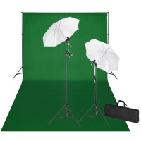 vidaXL Fotostudio-Set mit Grünem Hintergrund...