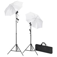 vidaXL Fotostudio-Set mit Gr&uuml;nem Hintergrund 600&times;300 &amp; Leuchten